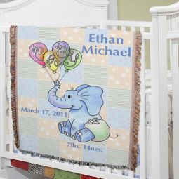 Elephant Baby Blanket Blue
